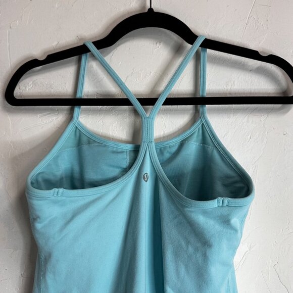 Lululemon Power Y Tank Top Womens Size 6 Blue Built In Bra Padded Athletic - Picture 7 of 10